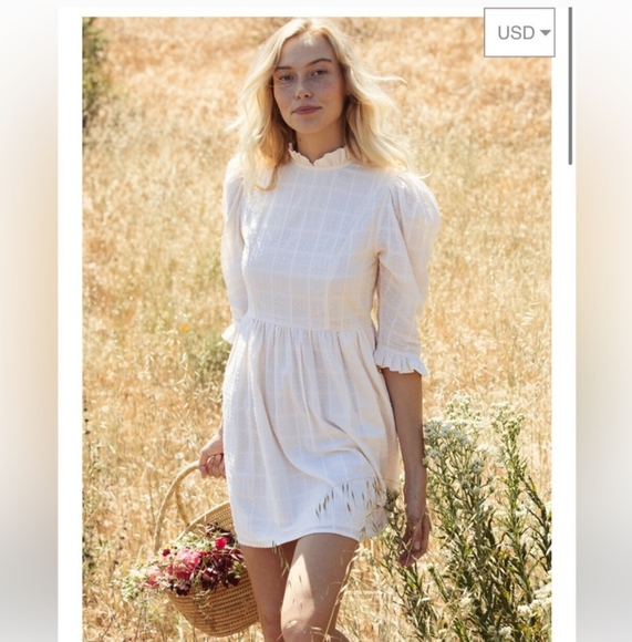 Kara Thoms SCARLETTE dress cream waist taken in High Neck - Picture 1 of 10